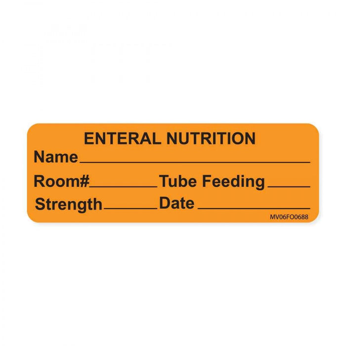 Label Paper Removable Enteral Nutrition 1" Core 2 15/16" X 1 Fl. Orange 333 Per Roll