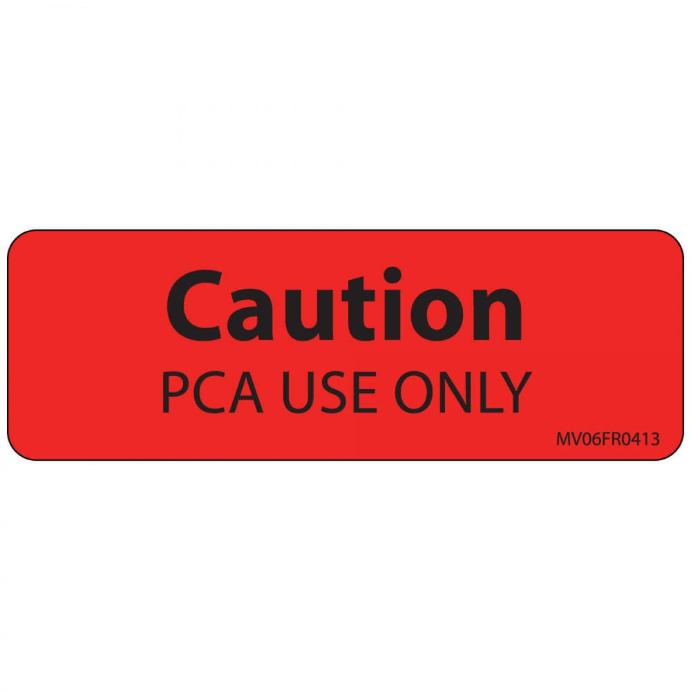 Label Paper Permanent Caution Pca Use 1" Core 2 15/16" X 1 Fl. Red 333 Per Roll