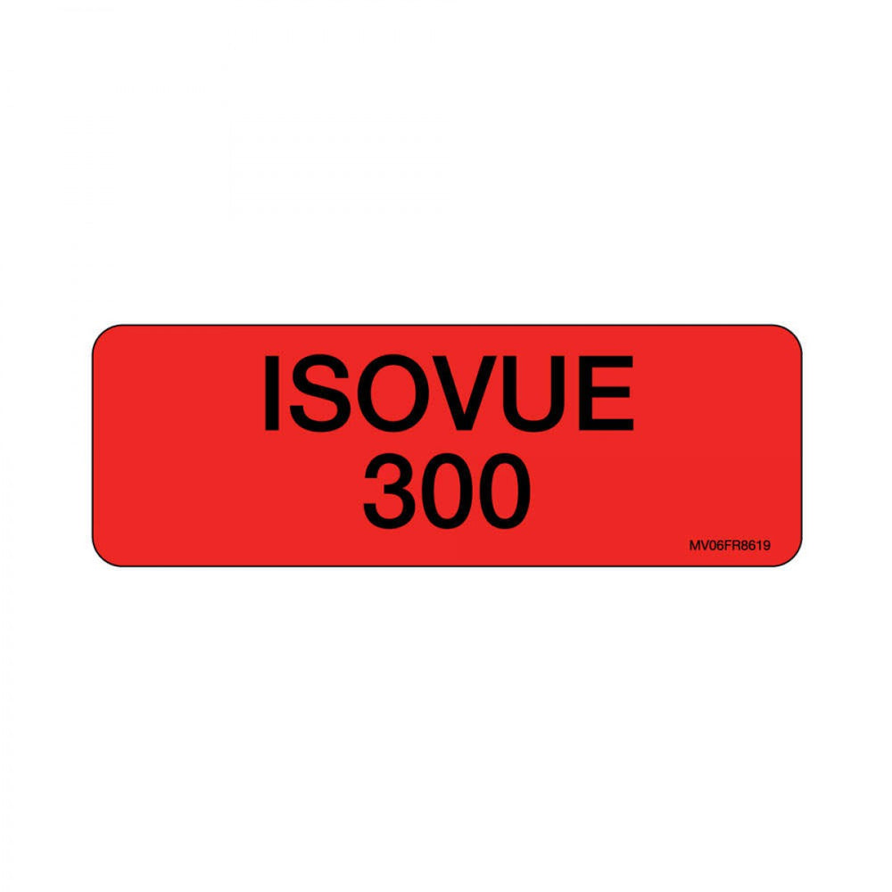 Label Paper Permanent Isovue 300 1" Core 2 15/16" X 1 Fl. Red 333 Per Roll