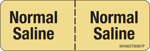 Label Paper Permanent Normal Saline | 1" Core 2 15/16" X 1 Tan 333 Per Roll