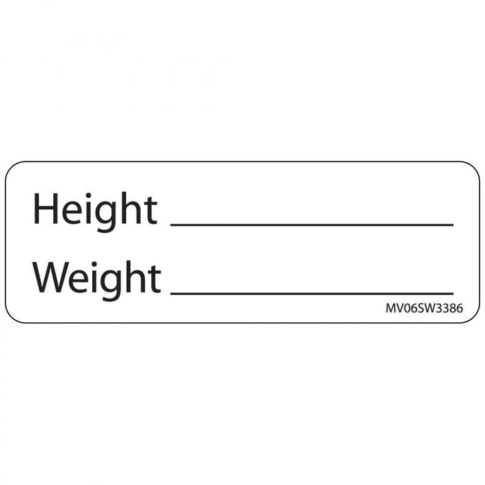 Label Paper Removable Height Weight 1" Core 2 15/16" X 1 White 333 Per Roll