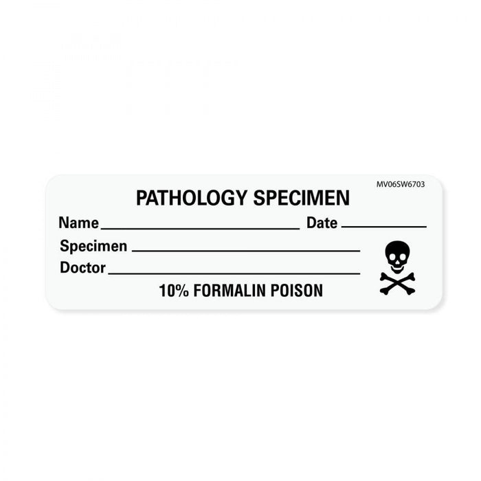 Label Paper Removable Pathology Specimen 1" Core 2 15/16" X 1 White 333 Per Roll