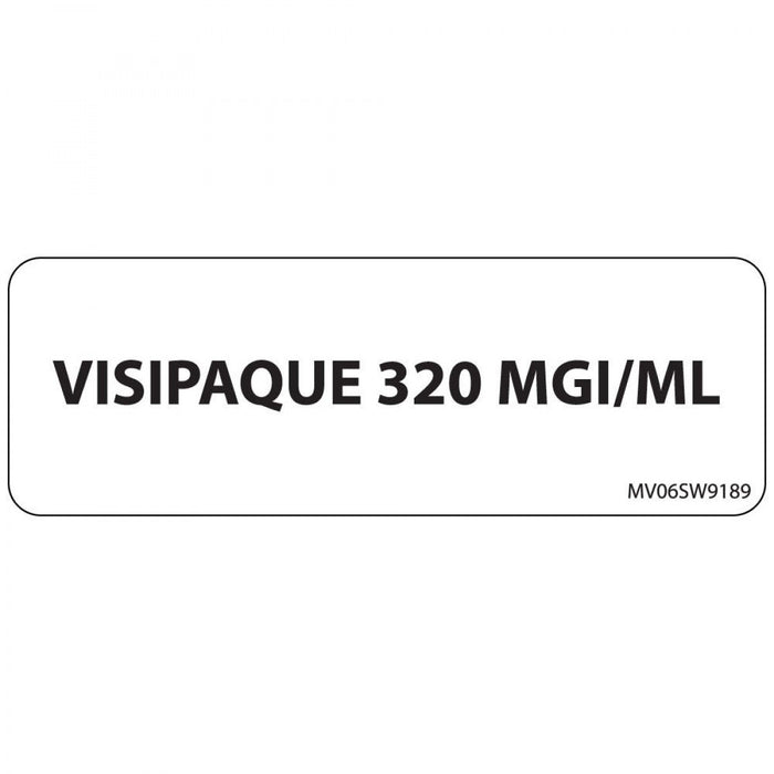 Label Paper Removable Visipaque 320 Mgi/Ml 1" Core 2 15/16" X 1 White 333 Per Roll