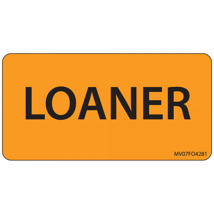 Label Paper Removable Loaner 1" Core 2 15/16" X 1 1/2" Fl. Orange 333 Per Roll