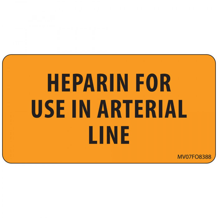 Label Paper Removable Heparin For Use 1" Core 2 15/16" X 1 1/2" Fl. Orange 333 Per Roll