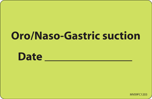 Label Paper Removable Oro/Naso-Gastric 1" Core 4" X 2 5/8" Fl. Chartreuse 375 Per Roll