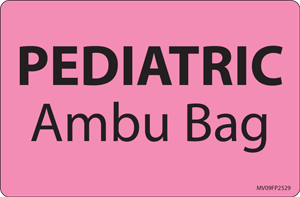 Label Paper Removable Pediatric Ambu Bag 1" Core 4" X 2 5/8" Fl. Pink 375 Per Roll