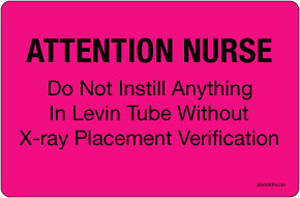 Label Paper Removable Attention Nurse Do 1" Core 4" X 2 5/8" Fl. Pink 375 Per Roll