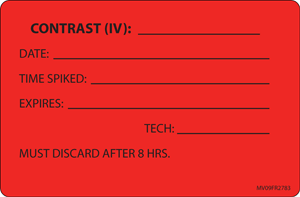 Label Paper Permanent Contrast (Iv): Date: 1" Core 4" X 2 5/8" Fl. Red 375 Per Roll