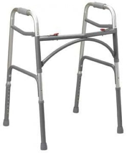 Drive / DeVilbiss Healthcare Bariatric Aluminum Folding Walkers - Heavy-Duty Folding 2-Button Aluminum Walker, Bariatric - 10220-2