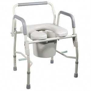 Drive / DeVilbiss K. D. Deluxe Steel Drop-Arm Commodes - Deluxe Steel Commode, Drop-Arm, Padded Seat - 11125PSKD-1