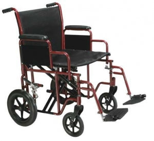 Drive / DeVilbiss Bariatric Hvy Duty Transport Wheelchairs - Transport Wheelchair, Heavy-Duty, Red, 22" - BTR22-R