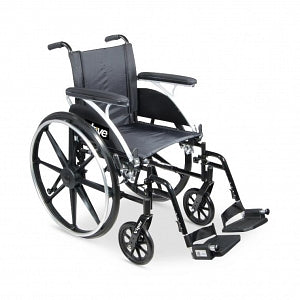 Drive Medical Viper Wheelchair - Viper Wheelchair with Flip-Back Removable Arms, Swing-Away Elevating Legrests, 12" Seat - L412DDA-ELR