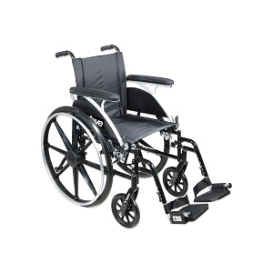 Drive Medical Viper Wheelchair - Viper Wheelchair with Flip-Back Removable Arms, Swing-Away Footrests, 14" Seat - L414DDA-SF