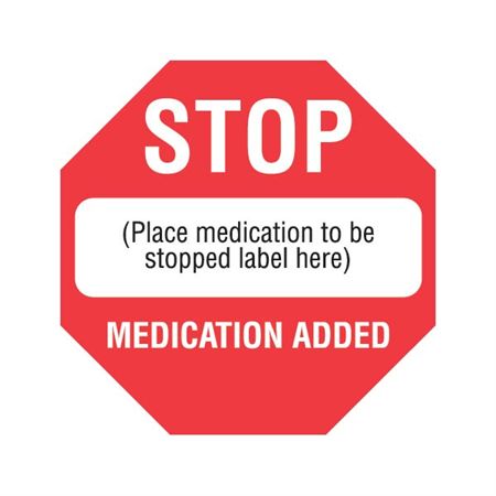 Medication Added Labels Medication Added Labels with Zig-Zag Perforation - 2.5"W x 1.5"H