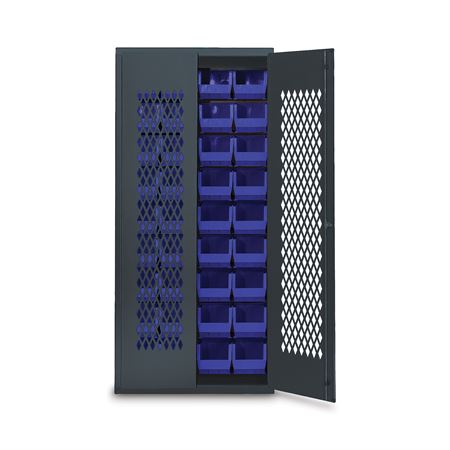 78"H MeshView Storage Cabinet - 36 Bins Gray