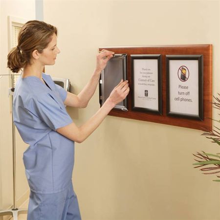 Black Frame Single Frame Messaging Board - 13"W x 15"H