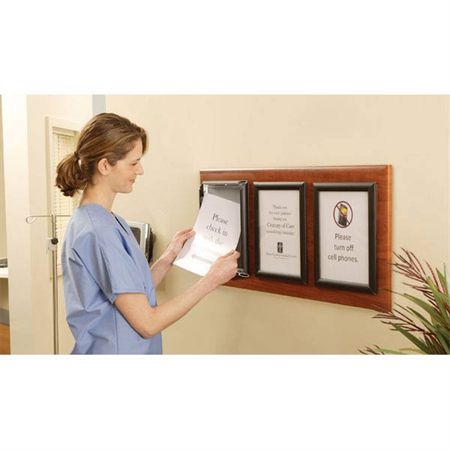 Silver Frame Double Frame Messaging Board - 23.625"W x 16"H