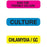 Microbiology Labels CULTURE" - Blue with black text - 1.625"W x 0.375"H