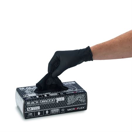 Microflex Black Dragon Zero Nitrile Gloves Black Dragon Zero Nitrile Exam Gloves, XXL