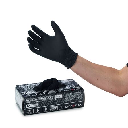 Microflex Black Dragon Zero Nitrile Gloves Black Dragon Zero Nitrile Exam Gloves, XXL