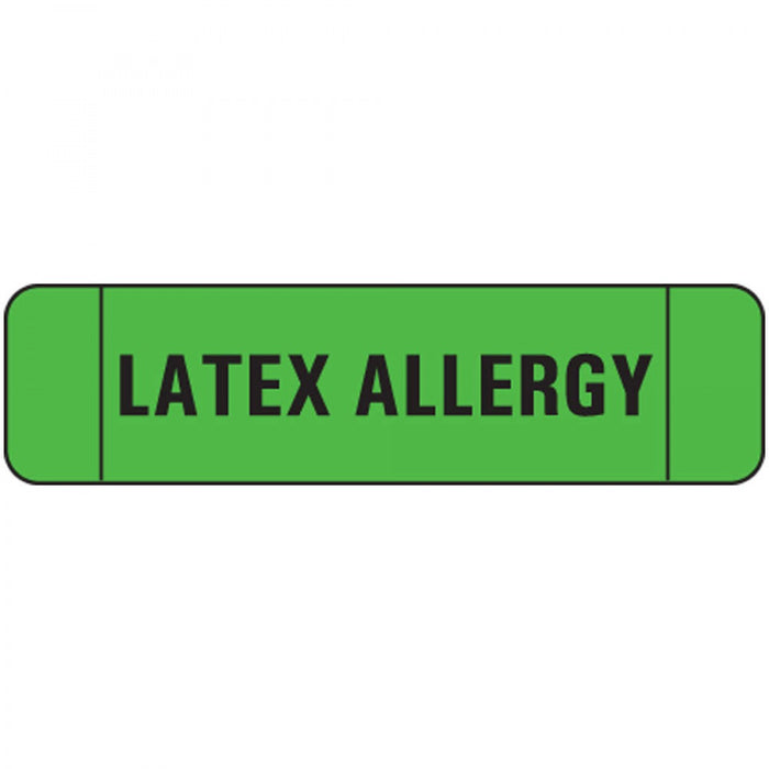 Label Paper Permanent Latex Allergy 1" Core 1 1/2" X 3/8" Green 500 Per Roll