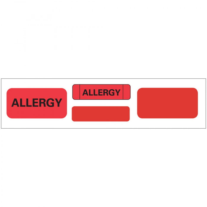 Label Paper Permanent Allergy Allergy 1" Core 4 3/4 " X 3/4" Red 500 Per Roll