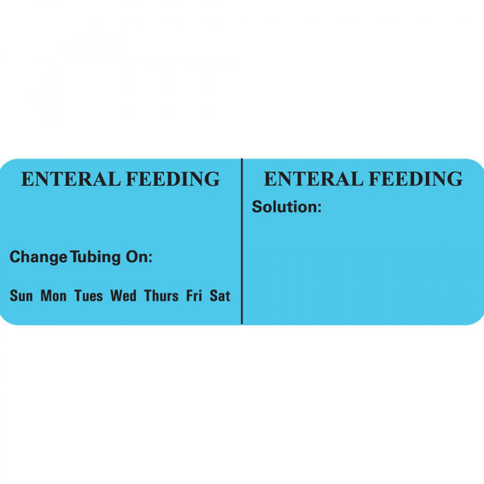 Iv Label Paper Permanent Enteral Feeding 1" Core 2 15/16" X 1 Light Blue 500 Per Roll