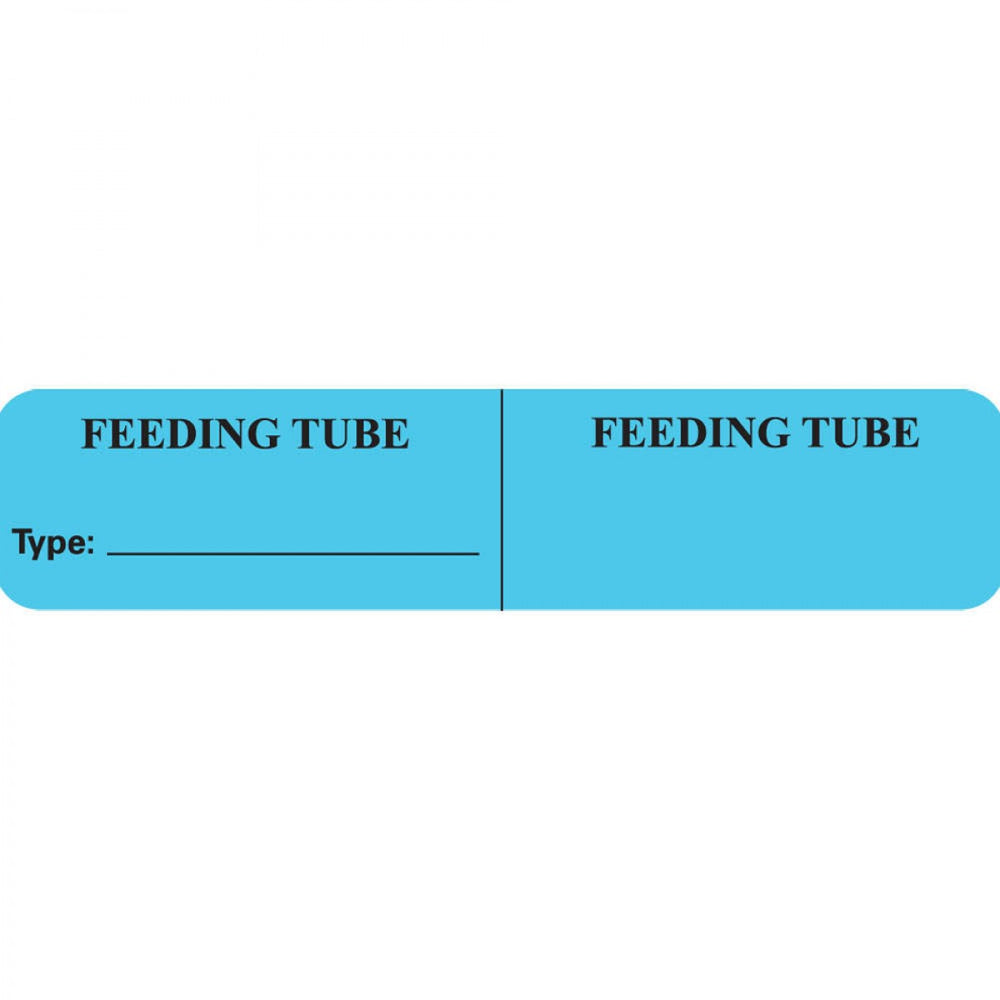 Iv Label Synthetic Permanent Feeding Tube Feeding 1" Core 2 7/8" X 5/8" Light Blue 500 Per Roll