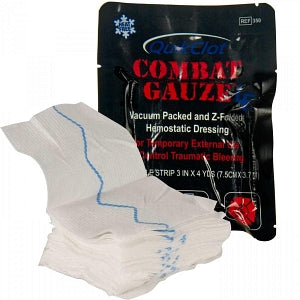 North American Rescue QuikClot Combat Gauze LE - LE QuikClot Combat Gauze, Z-Fold, 3" - 30-0109