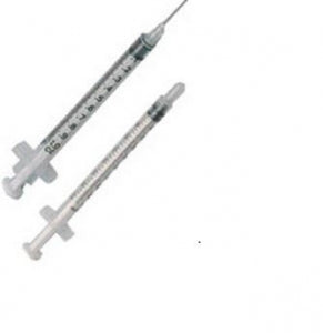 Exel International 1 cc Tuberculin Syringe Only (TB) - Tuberculin Syringe with 26G x 1/2" Needle, 1 cc - 26043