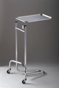 Tech-Med Services Stainless Steel Mayo Stands - California-Style Mayo Stand, 34"-54", Adjustable - 4368