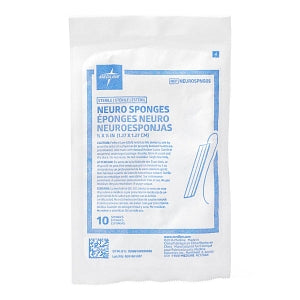 Medline X-Ray Detectable Neuro Sponge Patties - X-Ray Detectable Sterile Neuro Sponge, 1/2" x 1/2", 10/Pack - NEUROSPNG05