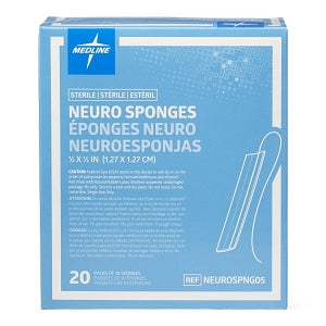 Medline X-Ray Detectable Neuro Sponge Patties - X-Ray Detectable Sterile Neuro Sponge, 1/2" x 1/2", 10/Pack - NEUROSPNG05