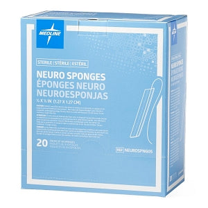 Medline X-Ray Detectable Neuro Sponge Patties - X-Ray Detectable Sterile Neuro Sponge, 1/2" x 1/2", 10/Pack - NEUROSPNG05