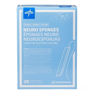 Medline X-Ray Detectable Neuro Sponge Patties - X-Ray Detectable Sterile Neuro Sponge, 1/2" x 1", 10/Pack - NEUROSPNG06