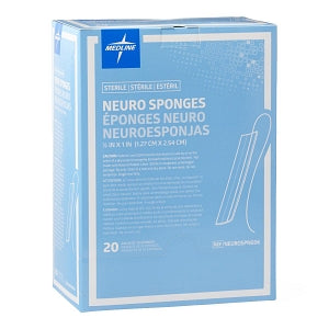 Medline X-Ray Detectable Neuro Sponge Patties - X-Ray Detectable Sterile Neuro Sponge, 1/2" x 1", 10/Pack - NEUROSPNG06