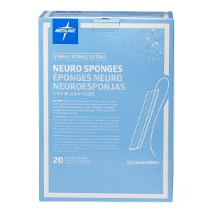 Medline X-Ray Detectable Neuro Sponge Patties - X-Ray Detectable Sterile Neuro Sponge, 3/4" x 3/4", 10/Pack - NEUROSPNG11