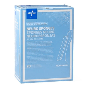 Medline X-Ray Detectable Neuro Sponge Patties - X-Ray Detectable Sterile Neuro Sponge, 3/4" x 3/4", 10/Pack - NEUROSPNG11