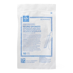 Medline X-Ray Detectable Neuro Sponge Patties - X-Ray Detectable Sterile Neuro Sponge, 1" x 1", 10/Pack - NEUROSPNG13