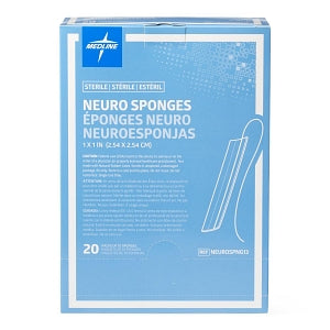 Medline X-Ray Detectable Neuro Sponge Patties - X-Ray Detectable Sterile Neuro Sponge, 1" x 1", 10/Pack - NEUROSPNG13