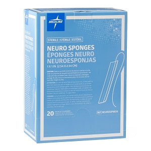 Medline X-Ray Detectable Neuro Sponge Patties - X-Ray Detectable Sterile Neuro Sponge, 1" x 1", 10/Pack - NEUROSPNG13