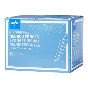 Medline X-Ray Detectable Neuro Sponge Patties - X-Ray Detectable Sterile Neuro Sponge, 1" x 3", 10/Pack - NEUROSPNG14