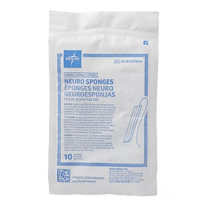 Medline X-Ray Detectable Neuro Sponge Patties - X-Ray Detectable Sterile Neuro Sponge, 1" x 3", 10/Pack - NEUROSPNG14