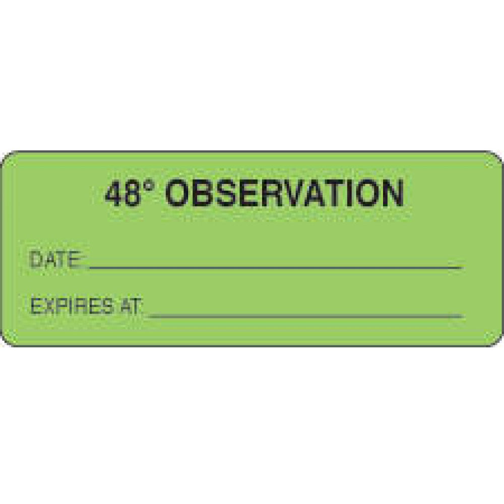 Label Paper Permanent 48^ Observation 2 1/4" X 7/8" Fl. Green 1000 Per Roll