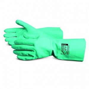 Superior Glove Chemstop Flock-Lined Nitrile Gloves - 18 Mil 13" Chemstop Nitrile Flock-Lined Industrial Gloves, Green, Size XL - NIF30180