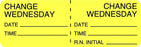 Centurion Centurion Nursing IV Tubing Labels - Fluorescent Chartreuse Wraparound Change Wednesday Date / Time / Initials Label - NL1125