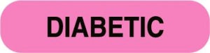 Centurion Centurion Nursing Chart Labels - Fluorescent Pink Diabetic Nursing Chart Label - NL1537