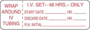 Centurion Centurion Nursing IV Tubing Labels - Wraparound IV Set 48 Hours Only Label - NL97