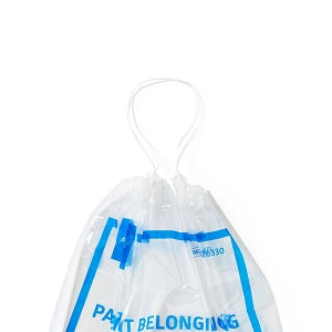 Medline Plastic Patient Belonging Bag with Drawstring - Patient Belongings Bag with Drawstring, 18" x 20", Clear - NON026330